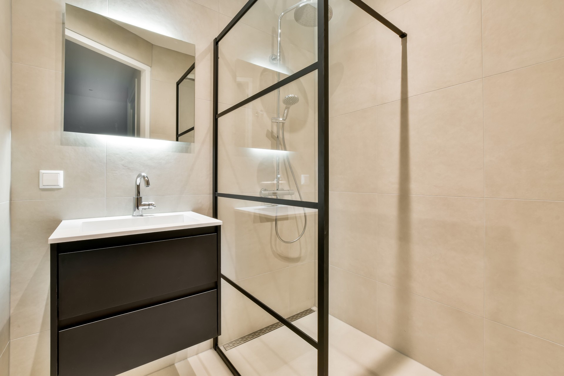 The interior of the bathroom